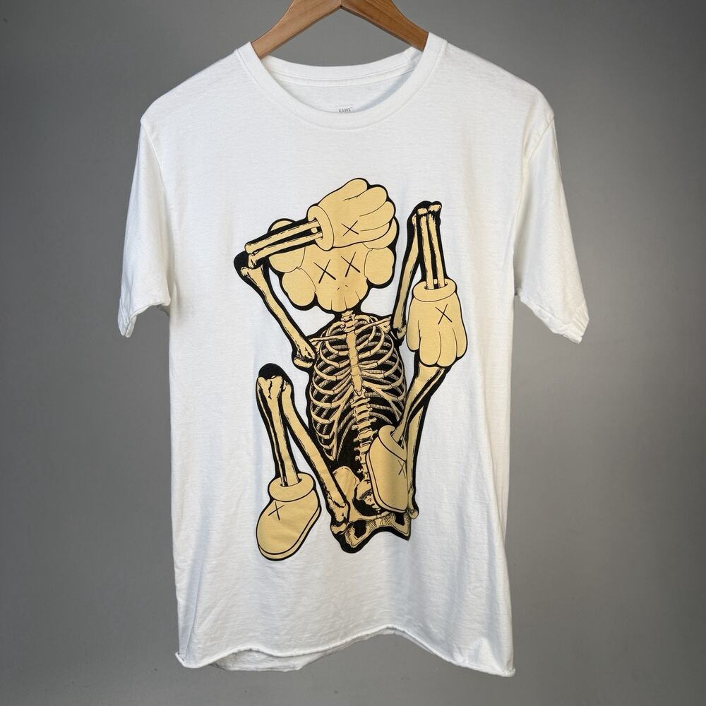 Kaws Skeleton New Fiction Bone T Shirt Size M Medium With Figure